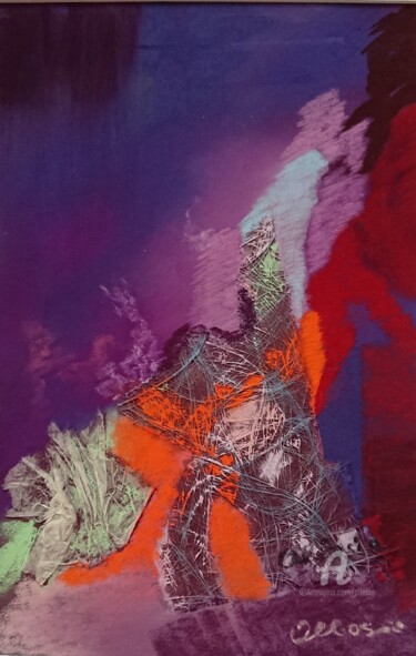 Peinture intitulée "ambiance-crepuscula…" par Claudette Allosio, Œuvre d'art originale, Pastel