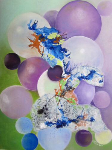 Schilderij getiteld "Sortir de sa bulle" door Claudette Allosio, Origineel Kunstwerk, Pastel