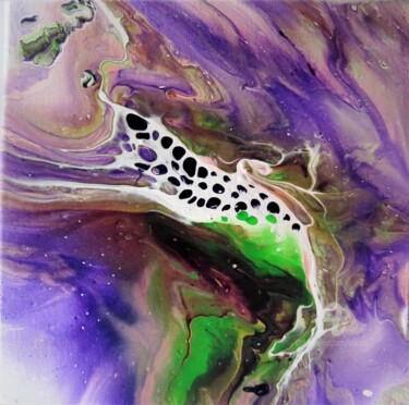 Painting titled "Harmonie violette1" by Claudette Allosio, Original Artwork, Acrylic