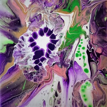 Painting titled "Harmonie violette2" by Claudette Allosio, Original Artwork, Acrylic