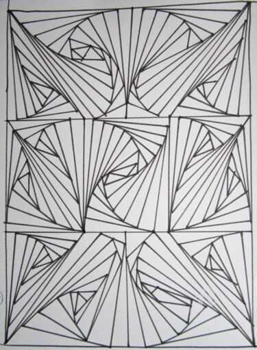 Dessin intitulée "C4 ink drawing" par Claudette Allosio, Œuvre d'art originale, Marqueur