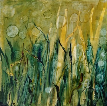 Painting titled "Forêt" by Claudette Allosio, Original Artwork, Acrylic Mounted on Wood Stretcher frame