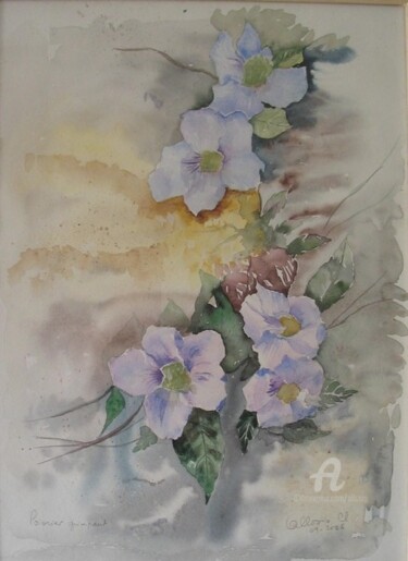 Peinture intitulée "Fleurs de poivrier" par Claudette Allosio, Œuvre d'art originale, Aquarelle