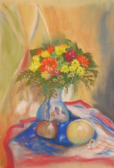 Peinture intitulée "le bouquet de laure" par Claudette Allosio, Œuvre d'art originale, Huile