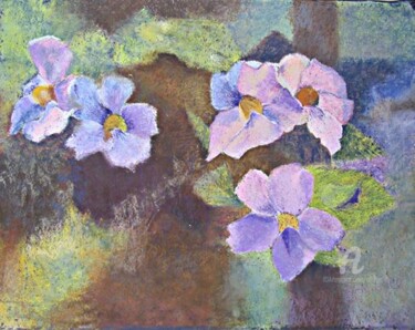 Peinture intitulée "fleurs de poivrier2" par Claudette Allosio, Œuvre d'art originale, Pastel