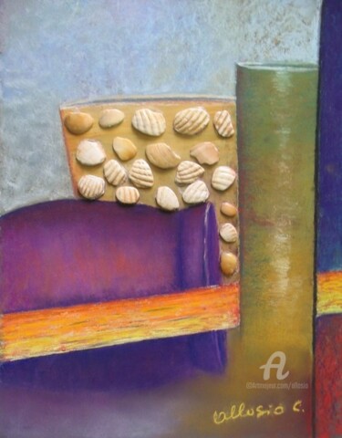 Pittura intitolato "coquillages1 #artis…" da Claudette Allosio, Opera d'arte originale, Pastello