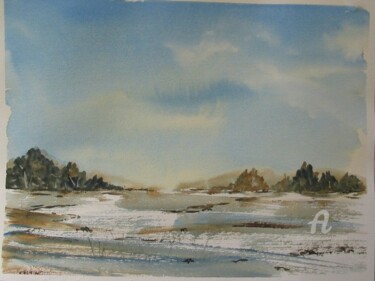 Painting titled "hiver1" by Claudette Allosio, Original Artwork, Watercolor