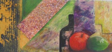 Peinture intitulée "citron pomme" par Claudette Allosio, Œuvre d'art originale, Huile