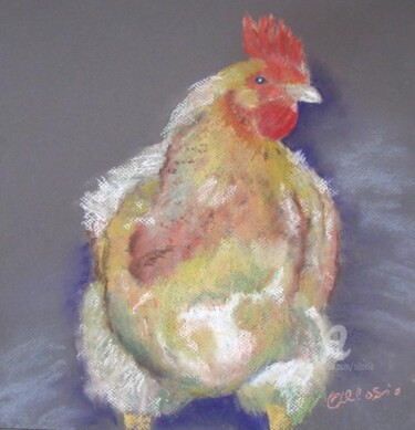 Peinture intitulée "poulette" par Claudette Allosio, Œuvre d'art originale, Pastel