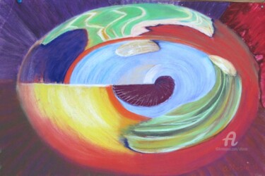 Pintura titulada "abstrait3" por Claudette Allosio, Obra de arte original, Pastel