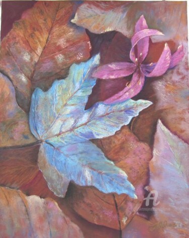 Painting titled "couleurs d'automne" by Claudette Allosio, Original Artwork, Pastel