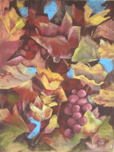 Painting titled "Vendanges tardives2…" by Claudette Allosio, Original Artwork, Pastel