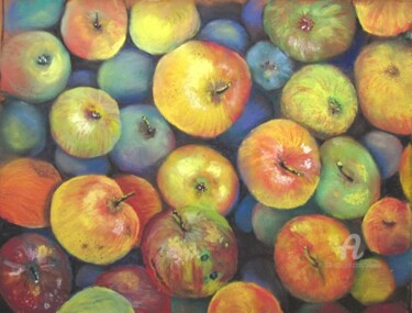 Peinture intitulée "Pomme.... dans tous…" par Claudette Allosio, Œuvre d'art originale, Pastel
