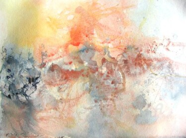Painting titled "abstrait1" by Claudette Allosio, Original Artwork, Watercolor