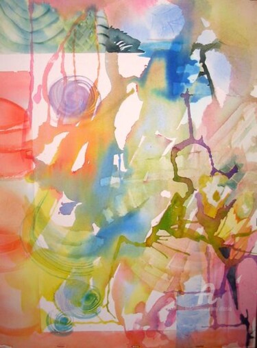 Painting titled "abstrait2" by Claudette Allosio, Original Artwork, Watercolor