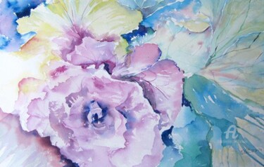 Painting titled "instant chou" by Claudette Allosio, Original Artwork, Watercolor