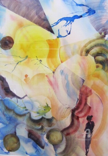 Pittura intitolato "univers" da Claudette Allosio, Opera d'arte originale, Acquarello