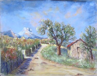 Painting titled "Chemin des voûtes" by Claudette Allosio, Original Artwork