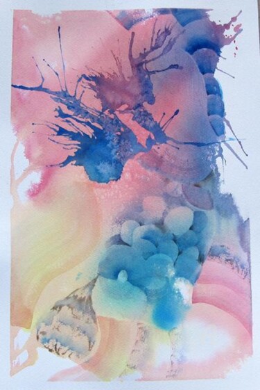 Painting titled "Mouvement3" by Claudette Allosio, Original Artwork, Watercolor