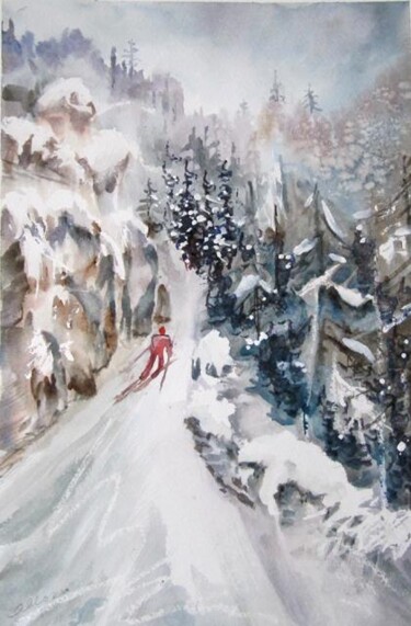 Painting titled "Ballade dans le Ver…" by Claudette Allosio, Original Artwork, Pastel