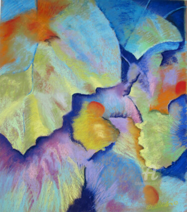 Peinture intitulée "Symphonie in blue" par Claudette Allosio, Œuvre d'art originale, Pastel
