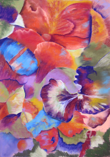 Peinture intitulée "Symphonie végétale" par Claudette Allosio, Œuvre d'art originale, Pastel