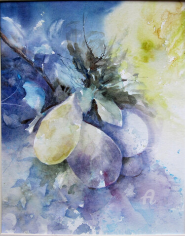 Peinture intitulée "Ni citron, ni poire" par Claudette Allosio, Œuvre d'art originale, Aquarelle