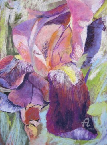 Peinture intitulée "Iris le clown" par Claudette Allosio, Œuvre d'art originale, Pastel