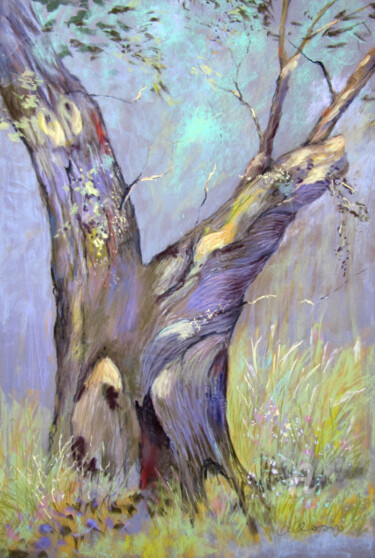 Malerei mit dem Titel "Le vieux fruitier" von Claudette Allosio, Original-Kunstwerk, Pastell