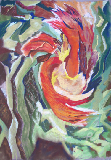 Peinture intitulée "Les vertiges d'un i…" par Claudette Allosio, Œuvre d'art originale, Pastel
