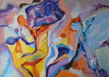 Malerei mit dem Titel "Suivez le regard" von Claudette Allosio, Original-Kunstwerk, Pastell