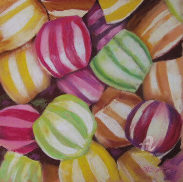 Painting titled "quelques-bonbons.jpg" by Claudette Allosio, Original Artwork, Pastel