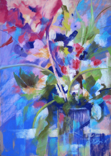Peinture intitulée "symphonie-estivale-…" par Claudette Allosio, Œuvre d'art originale, Pastel