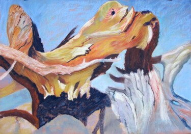 Peinture intitulée "enracinement flotti…" par Claudette Allosio, Œuvre d'art originale, Pastel