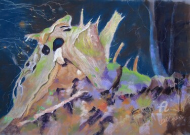 Peinture intitulée "racine boréale-60x8…" par Claudette Allosio, Œuvre d'art originale, Pastel