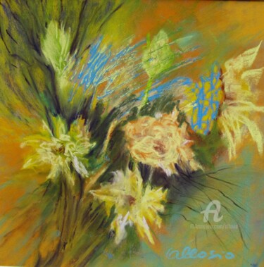 Peinture intitulée "pomponnettes ébouri…" par Claudette Allosio, Œuvre d'art originale, Pastel
