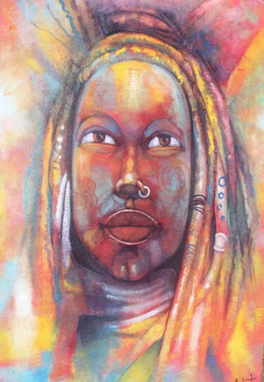 Pintura titulada "African Queen" por Ally José Moiane, Obra de arte original, Acrílico