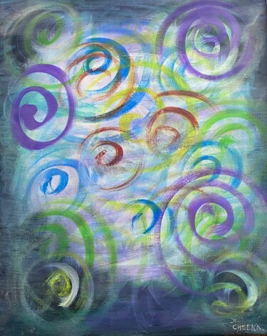 Malerei mit dem Titel "Crowded Mind" von Ally Titcomb, Original-Kunstwerk, Acryl