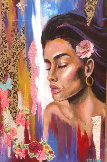 Painting titled "Gitana" by Ally Jade, Original Artwork, Acrylic