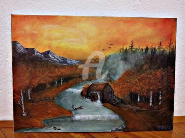 Painting titled "Autumn" by Alma Fetinci, Original Artwork, Acrylic