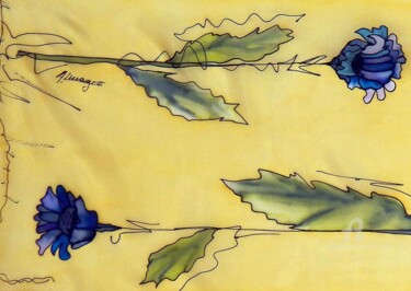 Artesanía titulada "Azul sobre amarillo" por Almagro, Obra de arte original