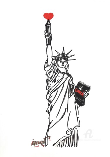 Drawing titled "#JeSuisCharlie" by Almakan, Original Artwork, Marker