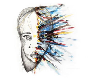 Je ne suis pas une expérience Dessin intitulée "Je ne suis pas une…" par Almakan, Œuvre d'art originale, Aquarelle