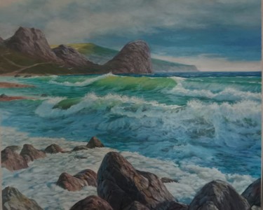 Painting titled "Морской пейзаж" by Dmitrii Osipenko, Original Artwork, Oil
