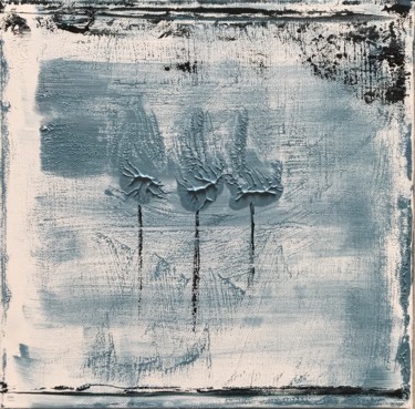 Peinture intitulée "Arbres bleus 2" par Anna Coccia, Œuvre d'art originale, Acrylique Monté sur Châssis en bois
