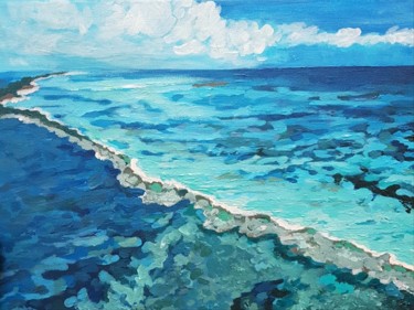 Ocean from up Painting titled "Ocean from up" by Svetlana Selezneva, Original Art, Acrylic