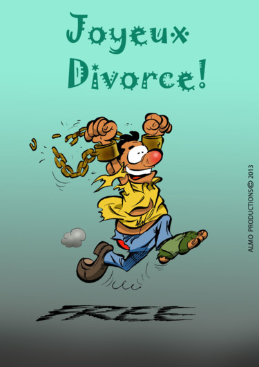 Dessin intitulée "divorcechainecard-f…" par Almo The Best, Œuvre d'art originale