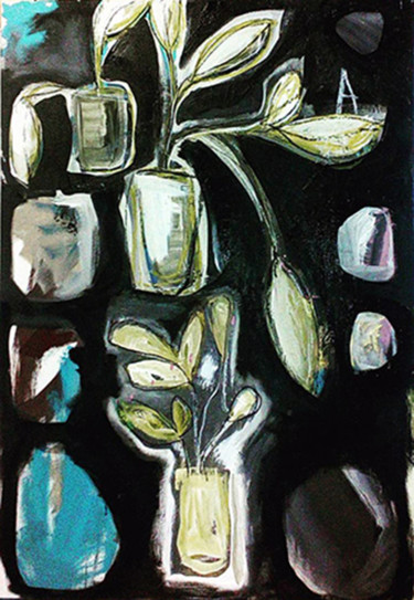 Painting titled "Ordinary objects pl…" by Almudena Blanco, Original Artwork, Acrylic