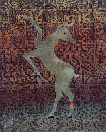Painting titled "Dancing " by Mukheled Almukhtar, Original Artwork
