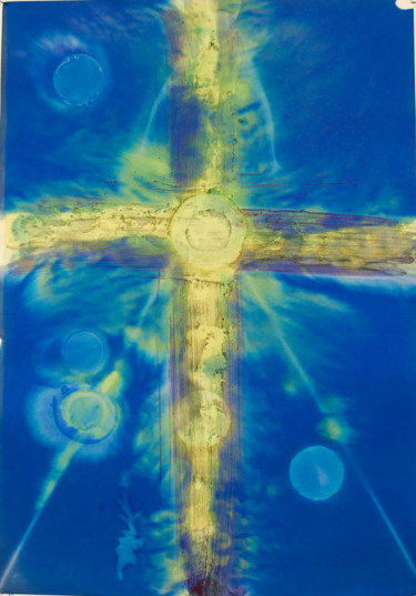 Schilderij getiteld "Kreuz I" door Alois Oberndorfer, Origineel Kunstwerk, Inkt